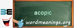 WordMeaning blackboard for acopic